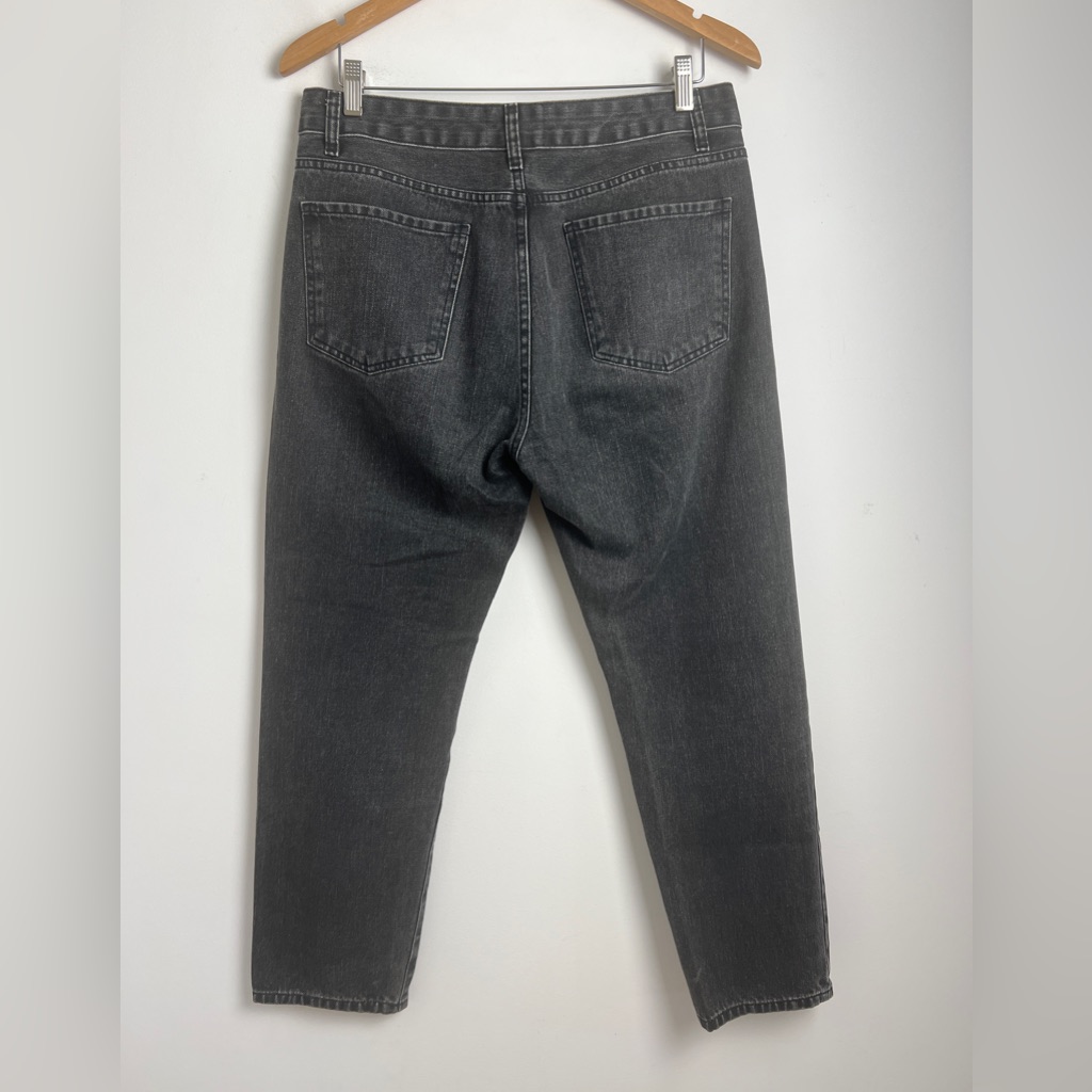 Casasola It42 Or Us6/8 100% Cotton Washed Black High Rise Straight Leg Jeans — image 3 of 8